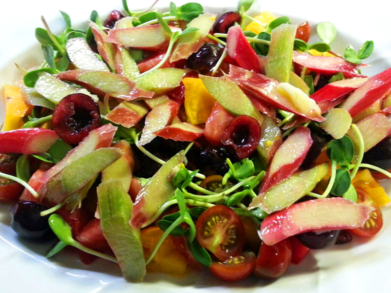 Tomato, Rhubarb and Elderflower Salad