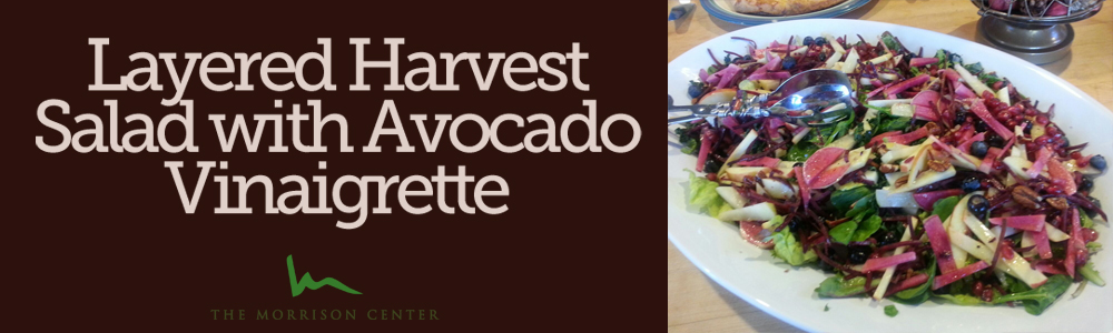 Layered Harvest Salad with Avocado Vinaigrette